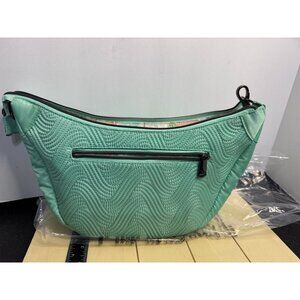 LUG Swish Quilted Mint Green Crossbody Bag With Zippered Pockets NWT